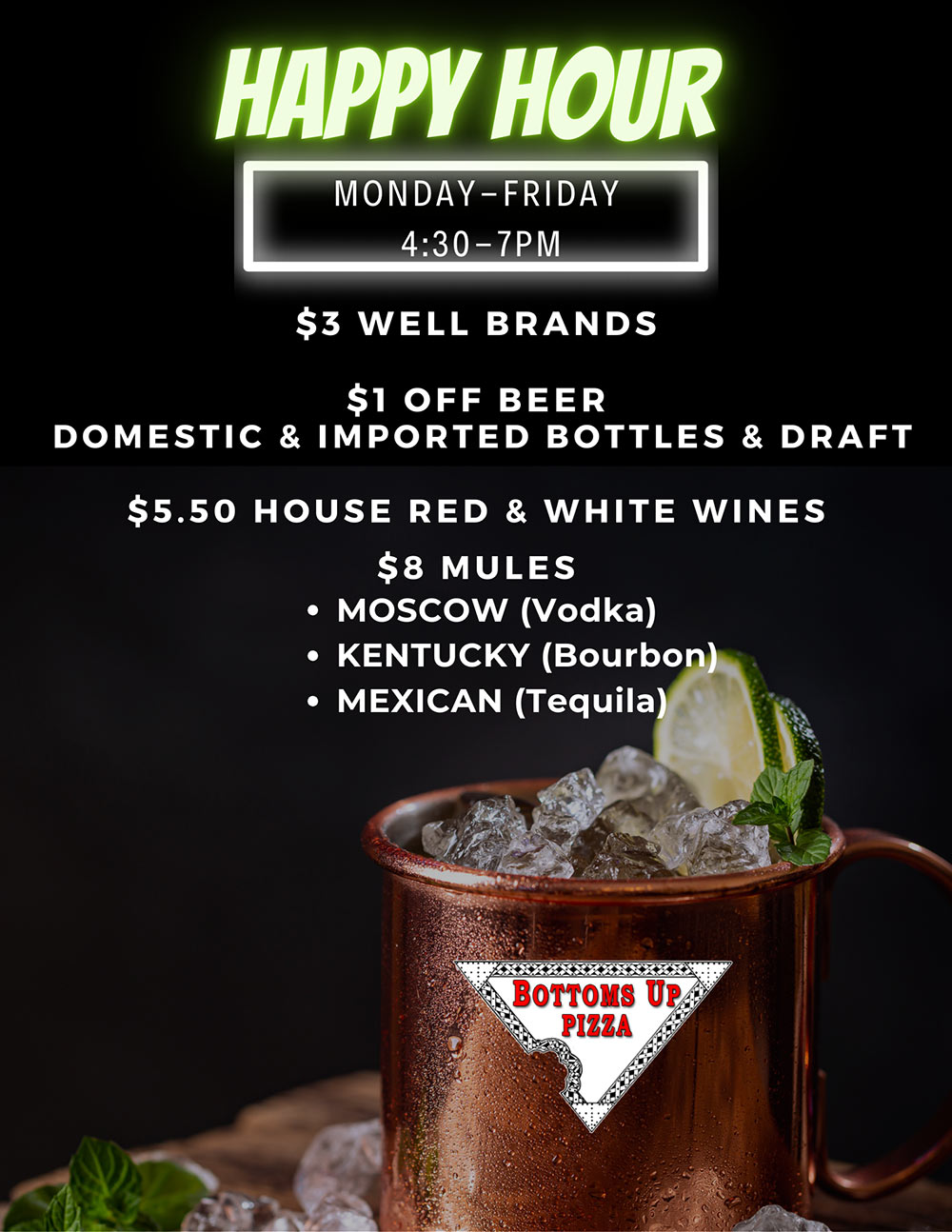 Bottoms Up Happy Hour